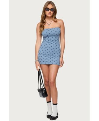 Womens Lewis Polka Dot Strapless Mini Dress