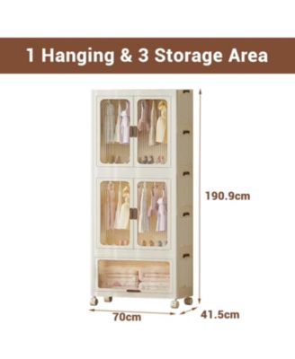 Plastic Free Installation Storage Cabinet Wardrobe Home Living Room Bedroom Multifunctional Dustproof Clothes Storage Cabinet