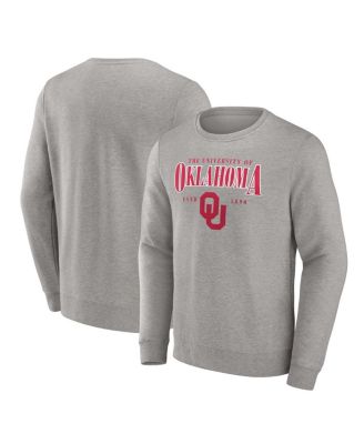 Fanatics - Men's Gray Oklahoma Sooners True Classics Act Fast Fleece Pullover Sweatshirt