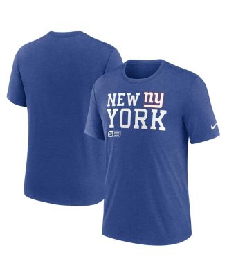 Nike - Men's Royal New York Giants Overlap Lockup Tri-Blend T-Shirt