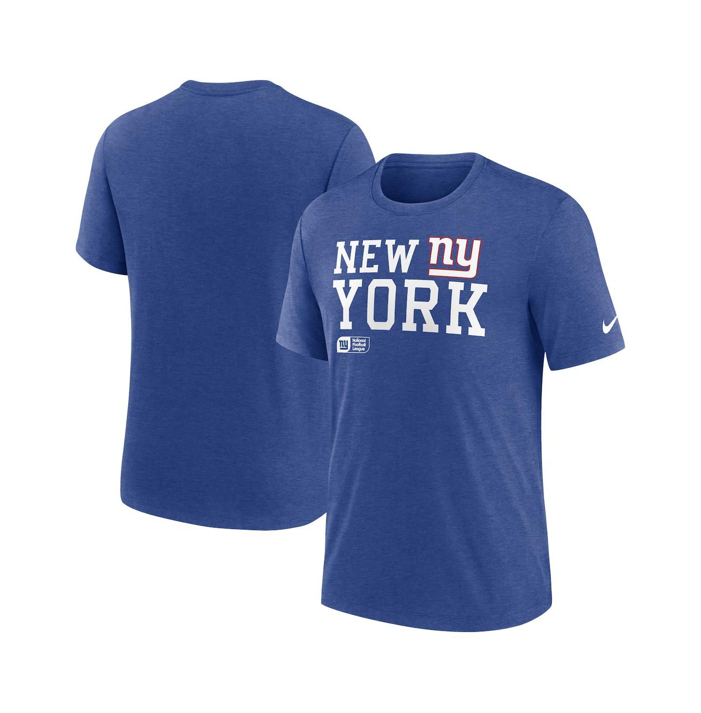 Мужская футболка Fanatics Nike Royal New York Giants Overlap Lockup Tri-Blend — фото 1
