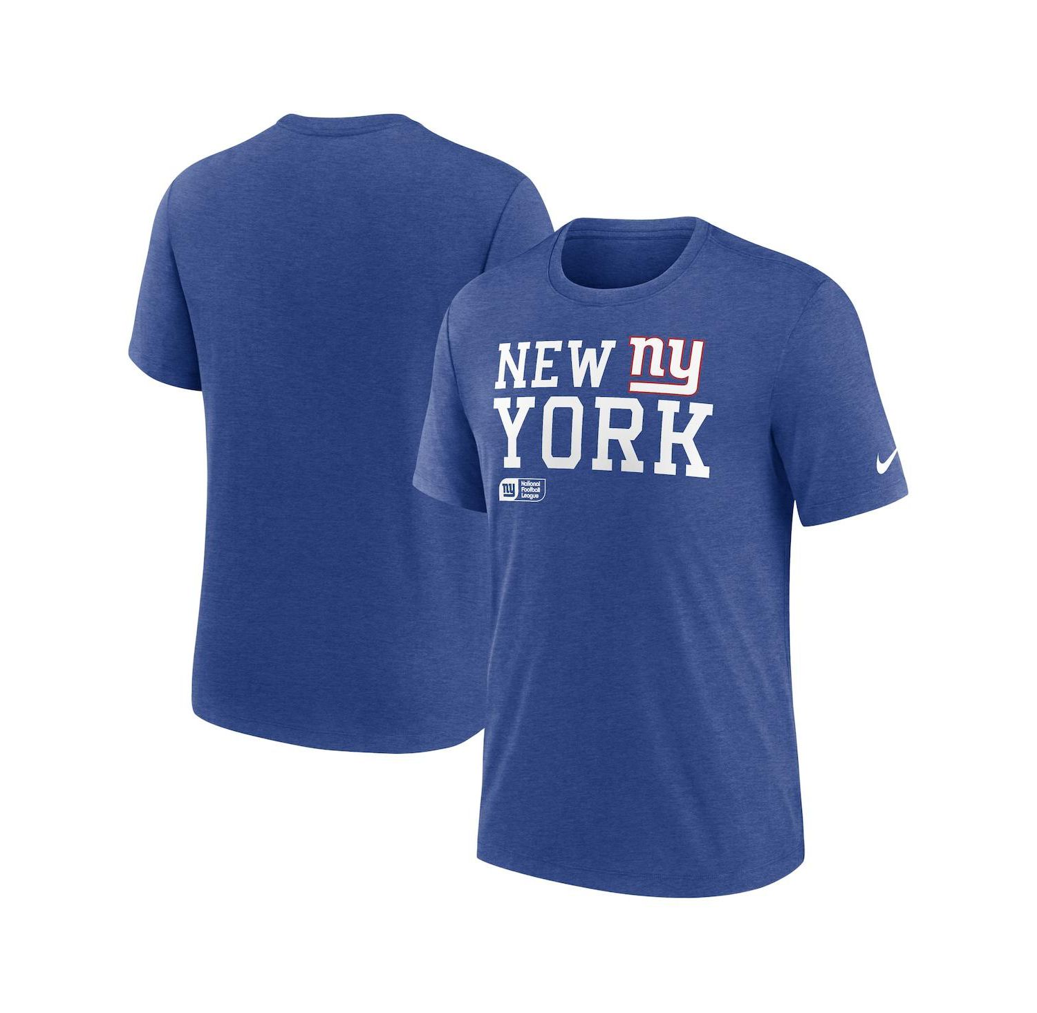 Nike Men's Royal New York Giants Overlap Lockup Tri-Blend T-Shirt