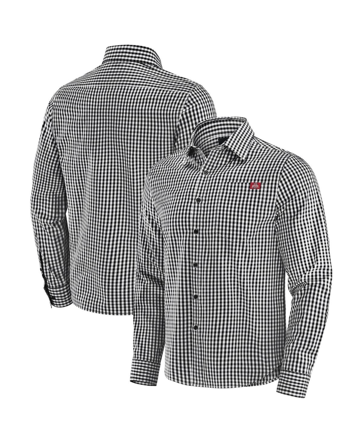 J. Palmer Men's Black Ohio State Buckeyes Dual Threat Long Sleeve Button-up Shirt In Gray