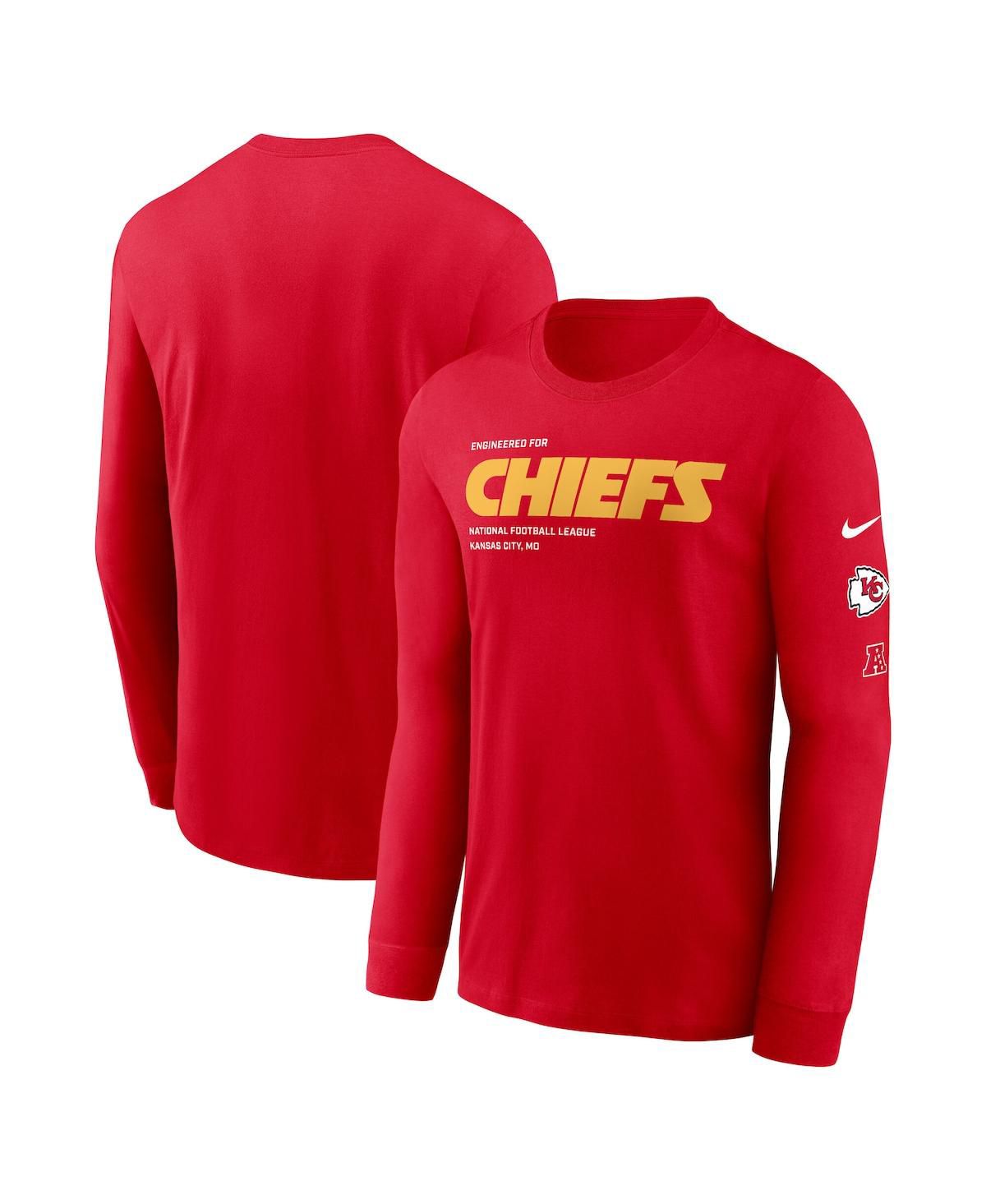 Мужская красная футболка Kansas City Chiefs Play to Win Essential с длинным рукавом