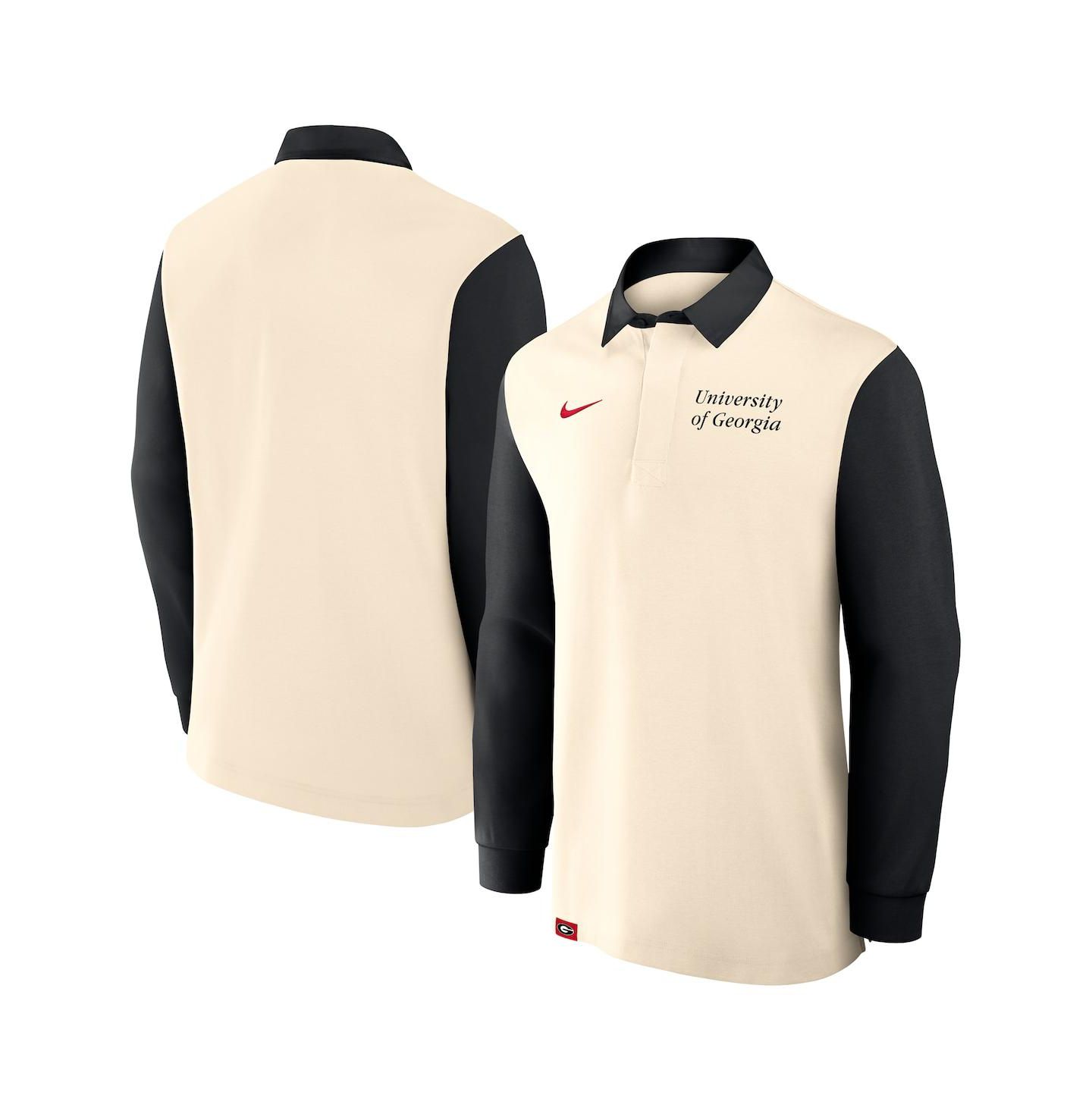 Мужская рубашка Nike Tan/Black Georgia Bulldogs Rugby Long Sleeve — фото 1