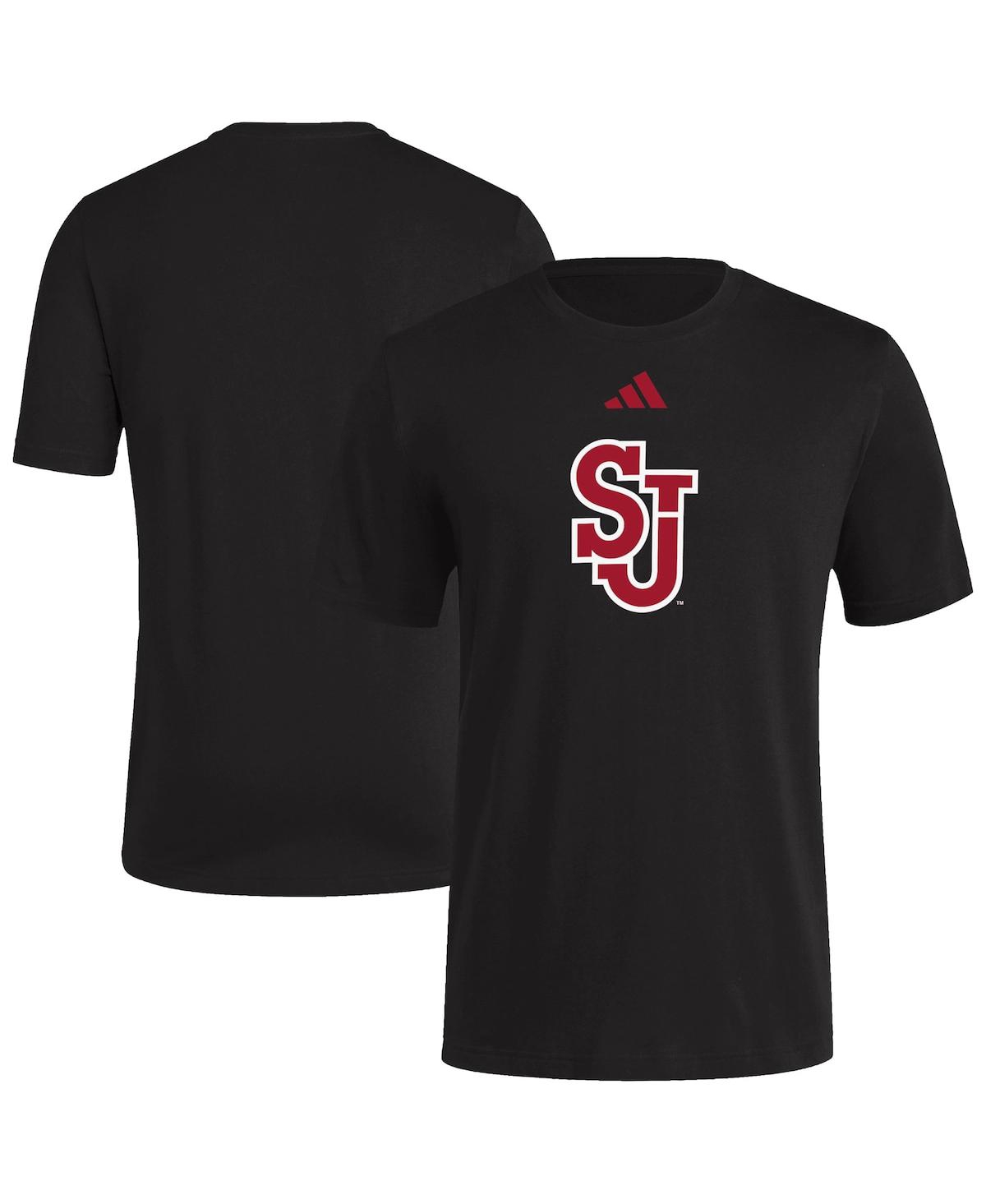 Adidas Men's Black St. John's Red Storm Logo T-Shirt