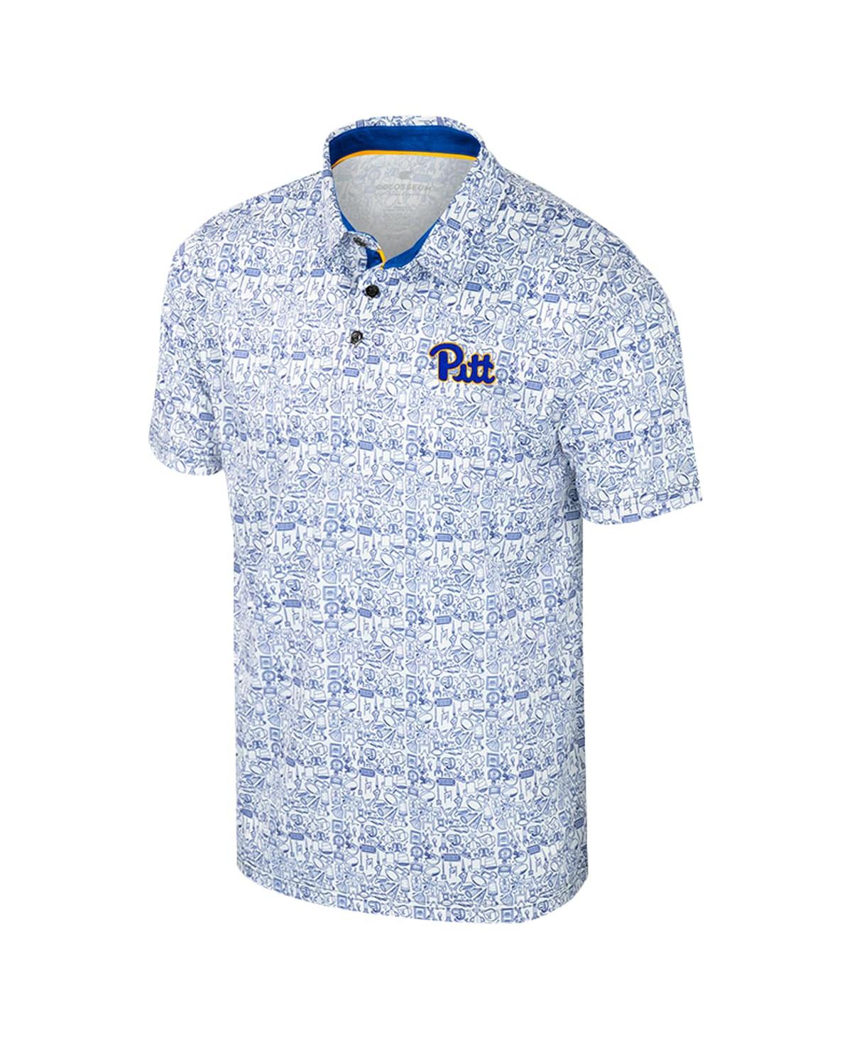 Colosseum Men's Royal Pitt Panthers It's Time Allover Print Polo Shirt In Blue