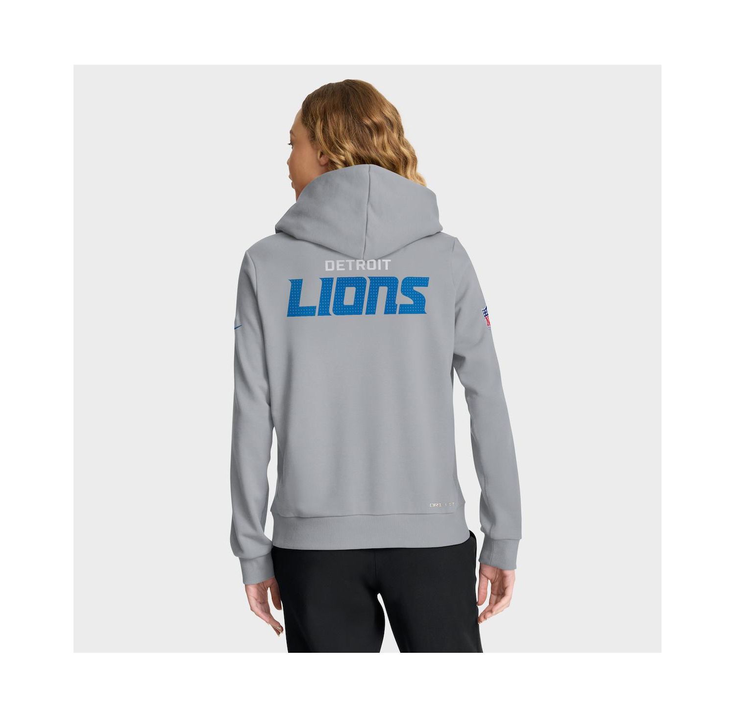 Women's Gray Detroit Lions Sideline Standard Issue Initial Home Dri-FIT Hoodie