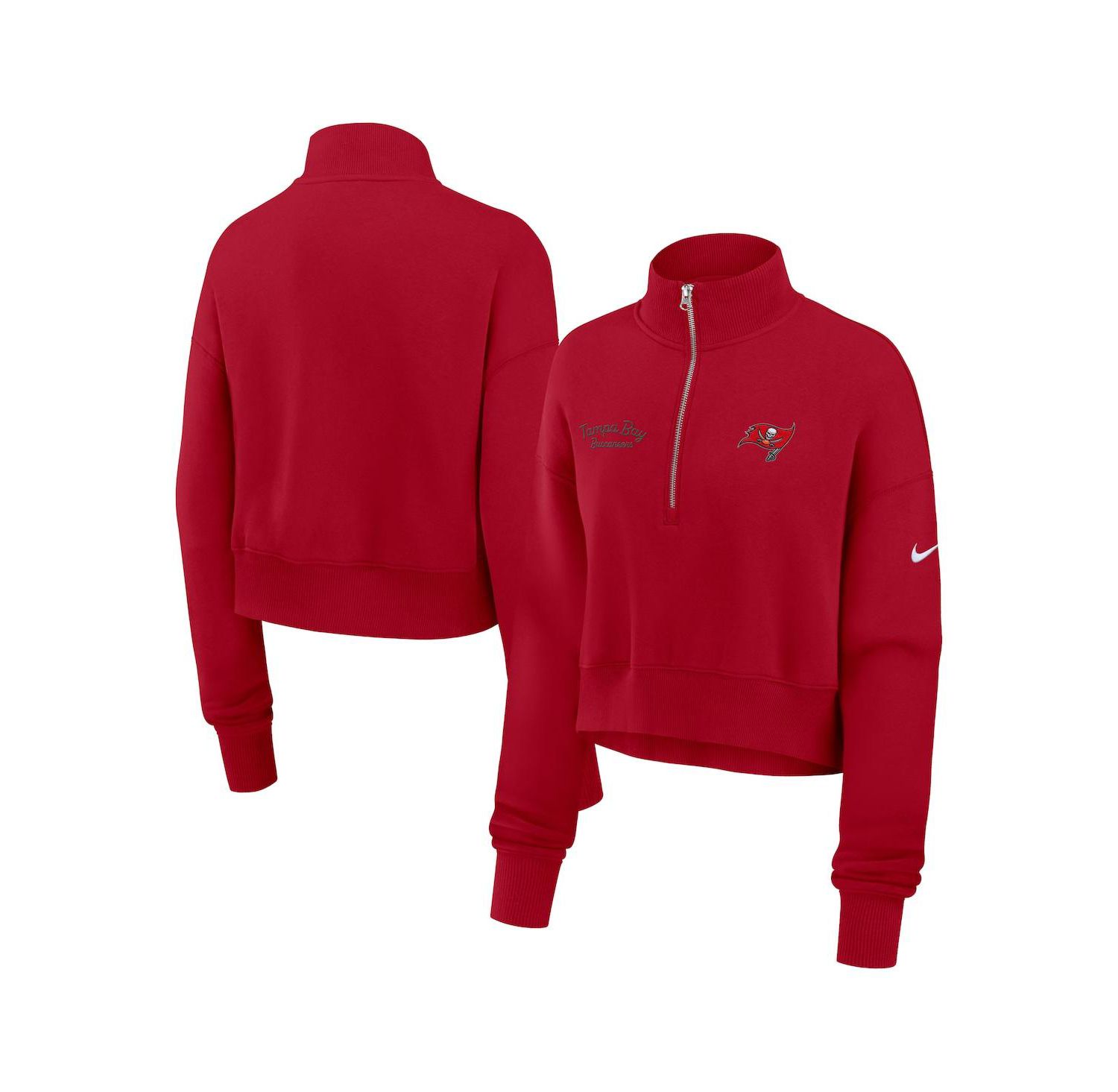 Women's Red Tampa Bay Buccaneers Primetime Phoenix Half-Zip Sweatshirt