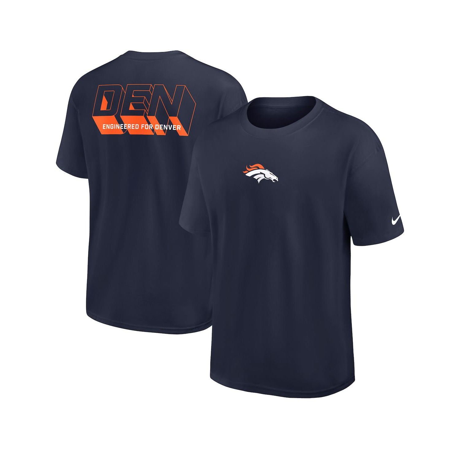Men's Navy Denver Broncos Dominate The Game Essential Max90 T-Shirt
