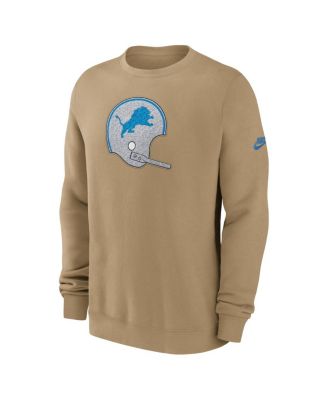 Men's Tan Detroit Lions Swing Pass Rewind Club Pullover Sweatshirt