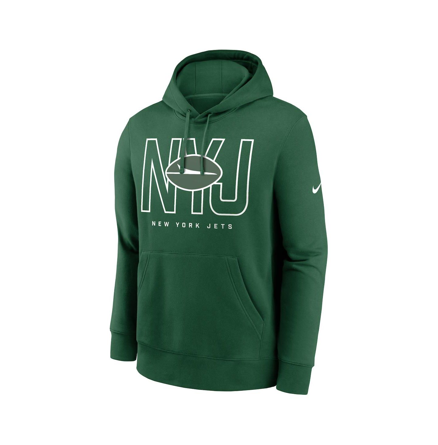 Мужское худи Nike Green New York Jets Busted Play Club Fleece Pullover — фото 2