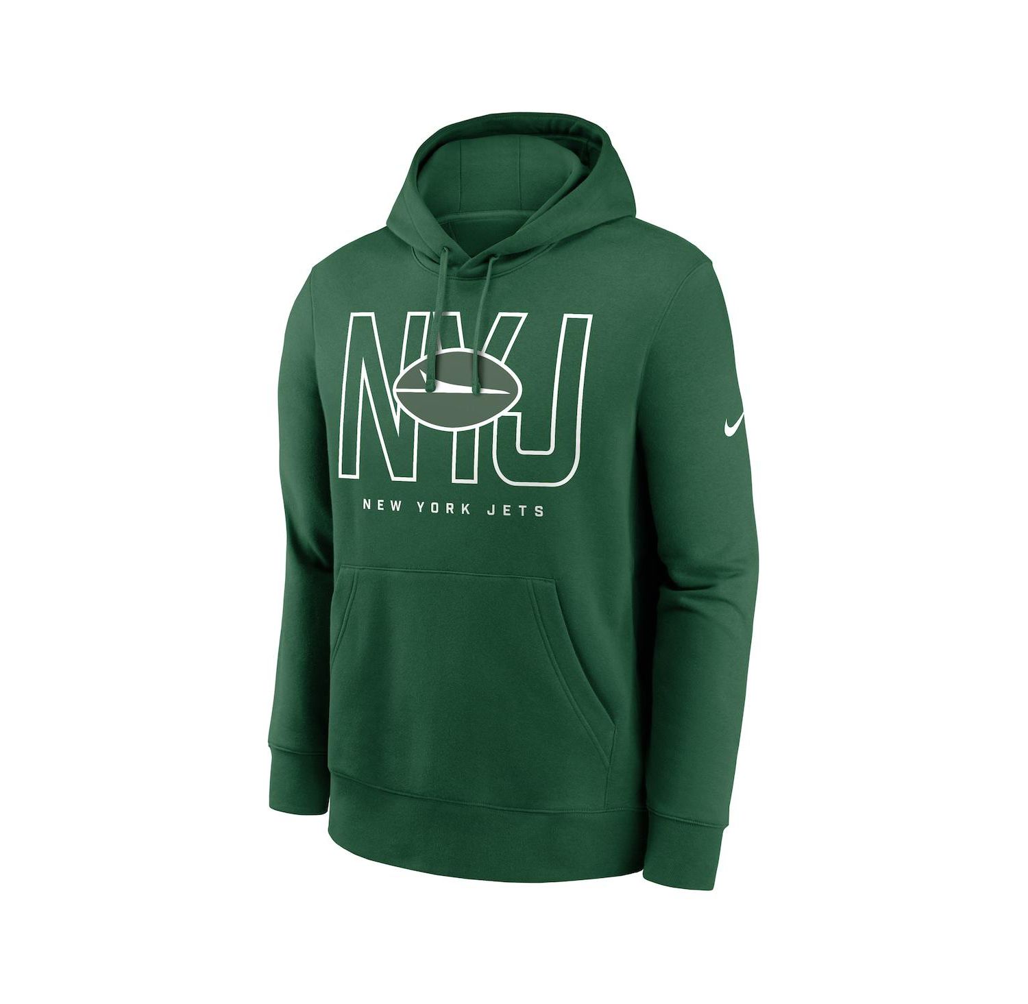 Men's Green New York Jets Busted Play Club Fleece Pullover Hoodie