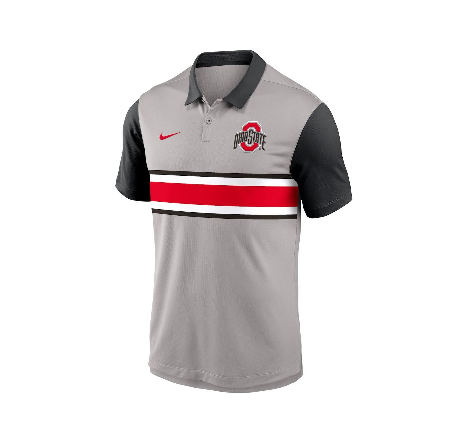 Men's Gray/Black Ohio State Buckeyes Vapor Performance Polo Shirt