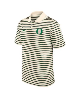 Men's Tan Oregon Ducks Solid Foundation Striped Performance Polo Shirt