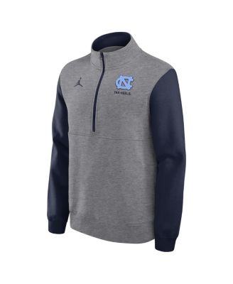Men's Heather Gray North Carolina Tar Heels Club Fleece Half-Zip Pullover Sweatshirt