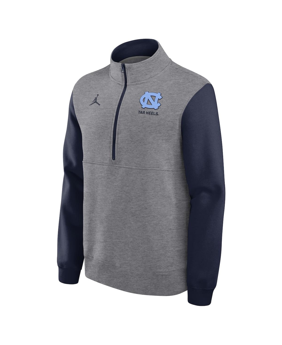 Jordan Men's Heather Gray North Carolina Tar Heels Club Fleece Half-zip Pullover Sweatshirt In Gray