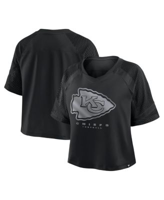 Fanatics - Women's Kansas City Chiefs Oversized Raglan V-Neck Blackout Fashion Jersey
