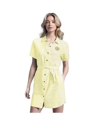 Margaritaville - Women's Yellow Pittsburgh Steelers Palm Linen Dress