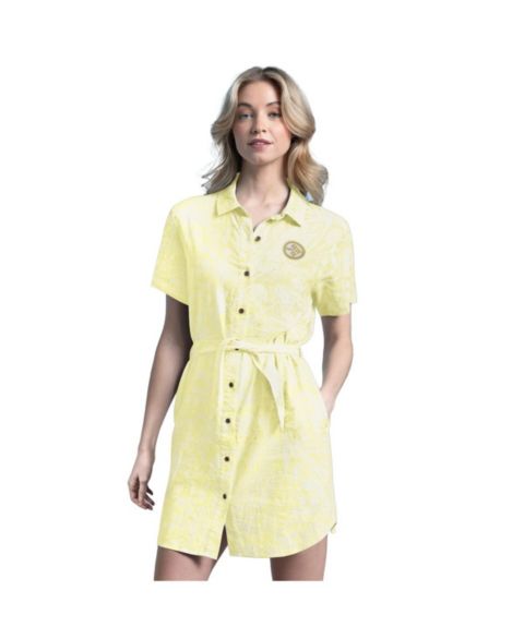 Женское платье Margaritaville Yellow Pittsburgh Steelers Palm Linen