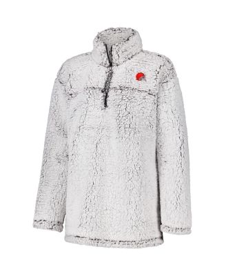 Women's Gray Cleveland Browns Sherpa Full-Zip Jacket
