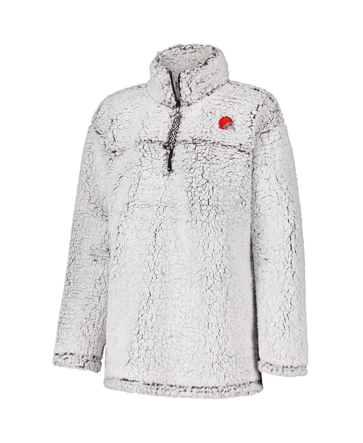 G-iii 4her By Carl Banks Women's Gray Cleveland Browns Sherpa Full-zip Jacket In Gray