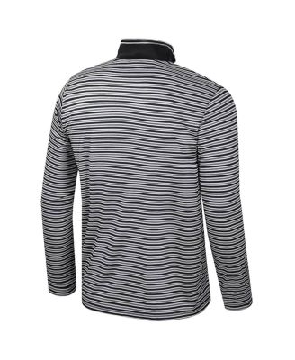 Men's Black Texas Longhorns Striped Quarter-Zip Sweatshirt