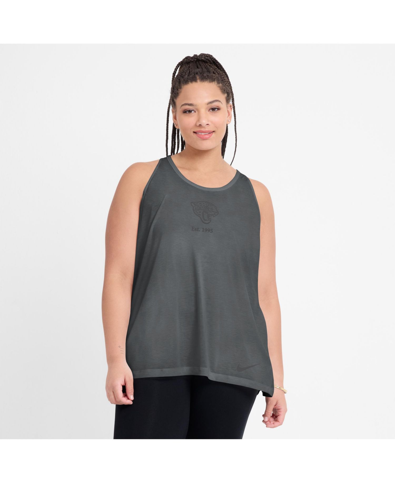 Women's Gray Jacksonville Jaguars Glory Crisscross Performance Tank Top