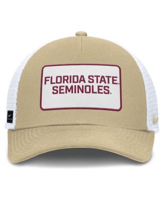 Men's Gold/White Florida State Seminoles 2025 On-Field Rise Patch Trucker Adjustable Hat
