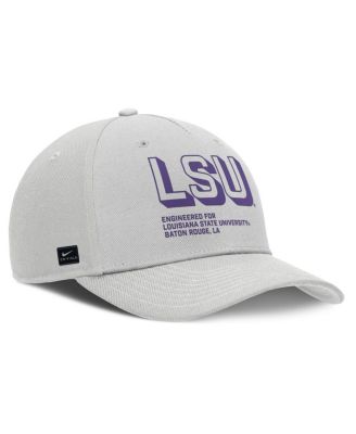 Men's Gray LSU Tigers 2025 Sideline Dust Pinched Rise Adjustable Hat