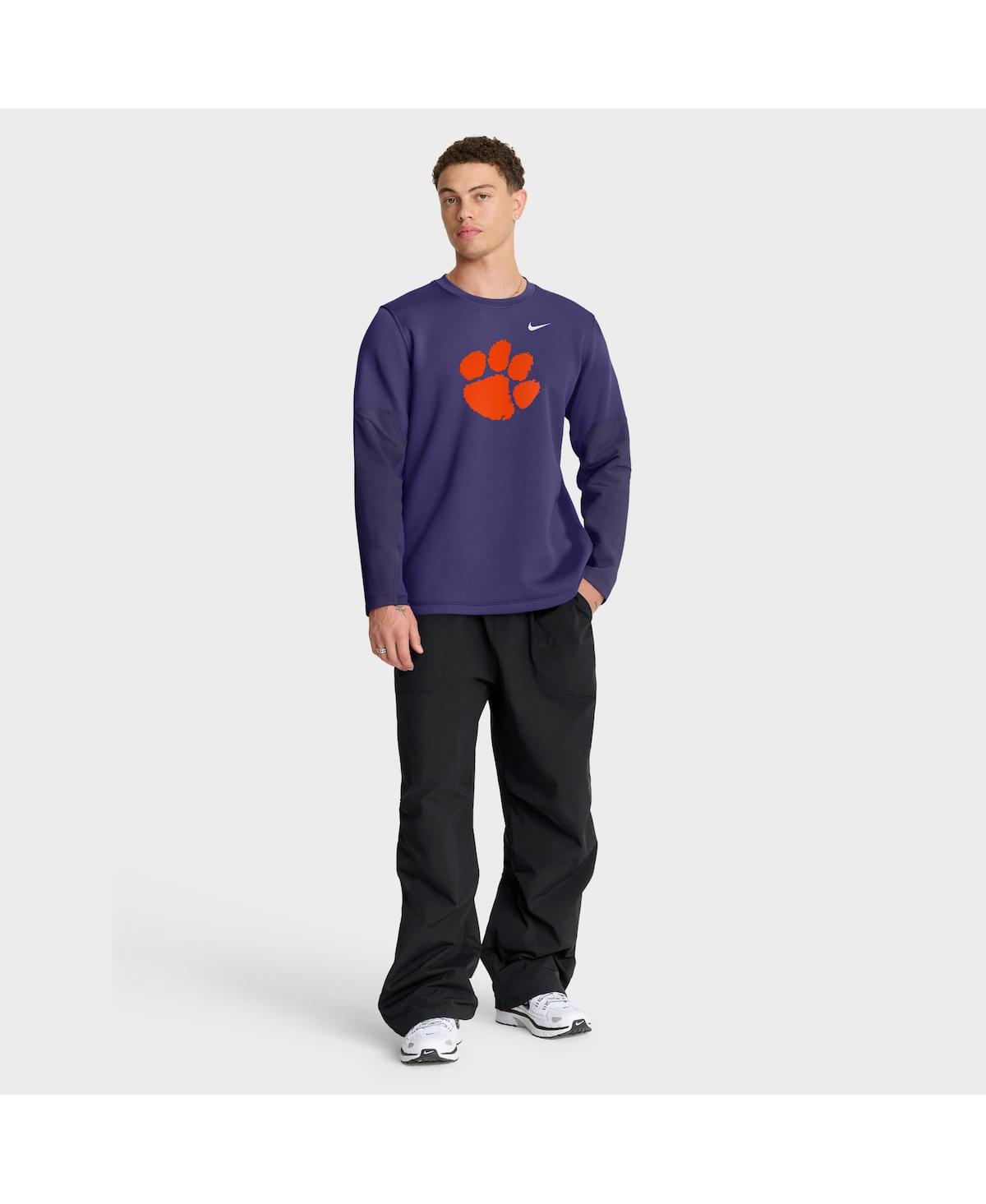 Nike Clemson Sideline Coach  Men's Therma-fit College Long-sleeve T-shirt In Blue