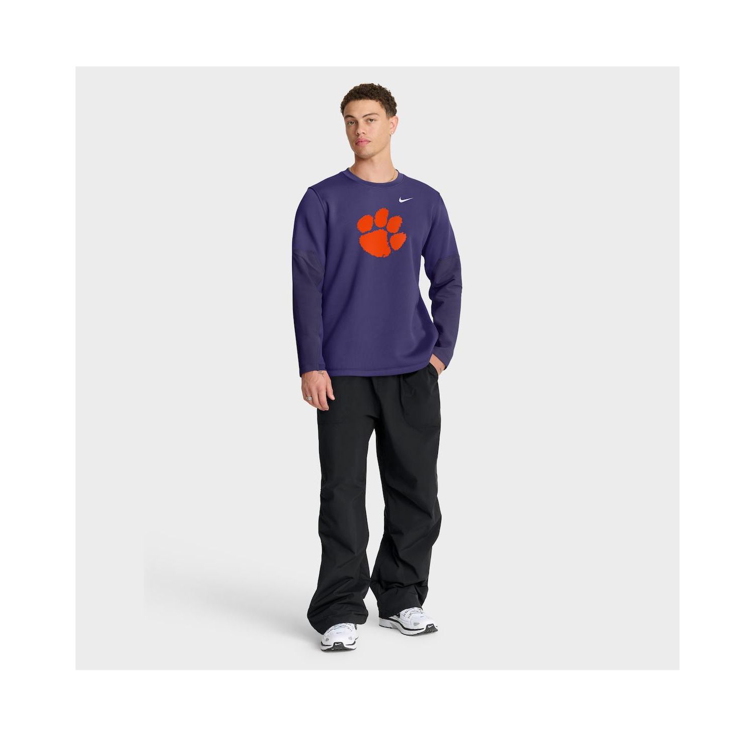 Men's Purple Clemson Tigers 2025 Sideline Coach Performance Long Sleeve T-Shirt