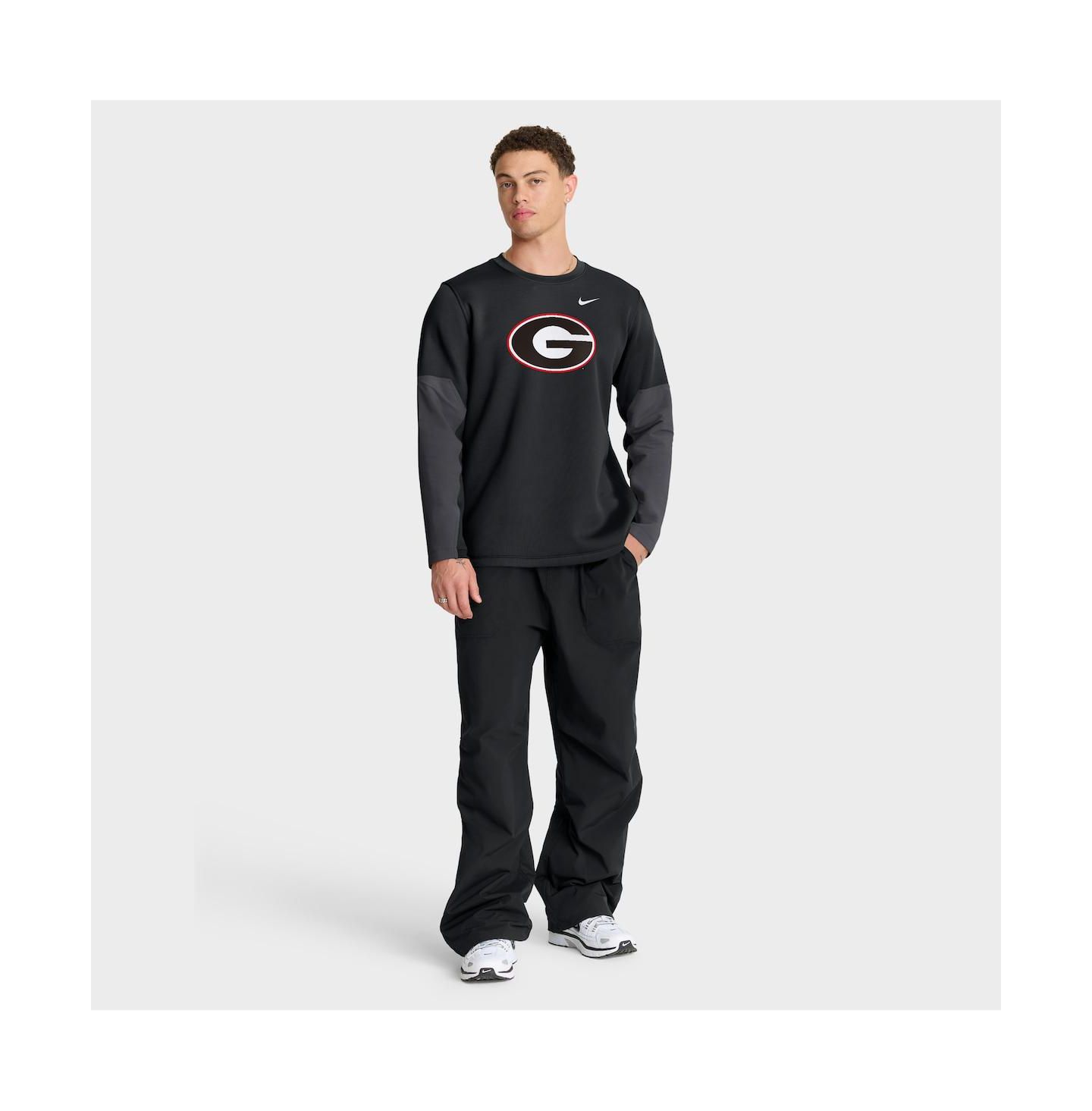 Мужская футболка Nike Black Georgia Bulldogs 2025 Sideline Coach Performance Long Sleeve — фото 3