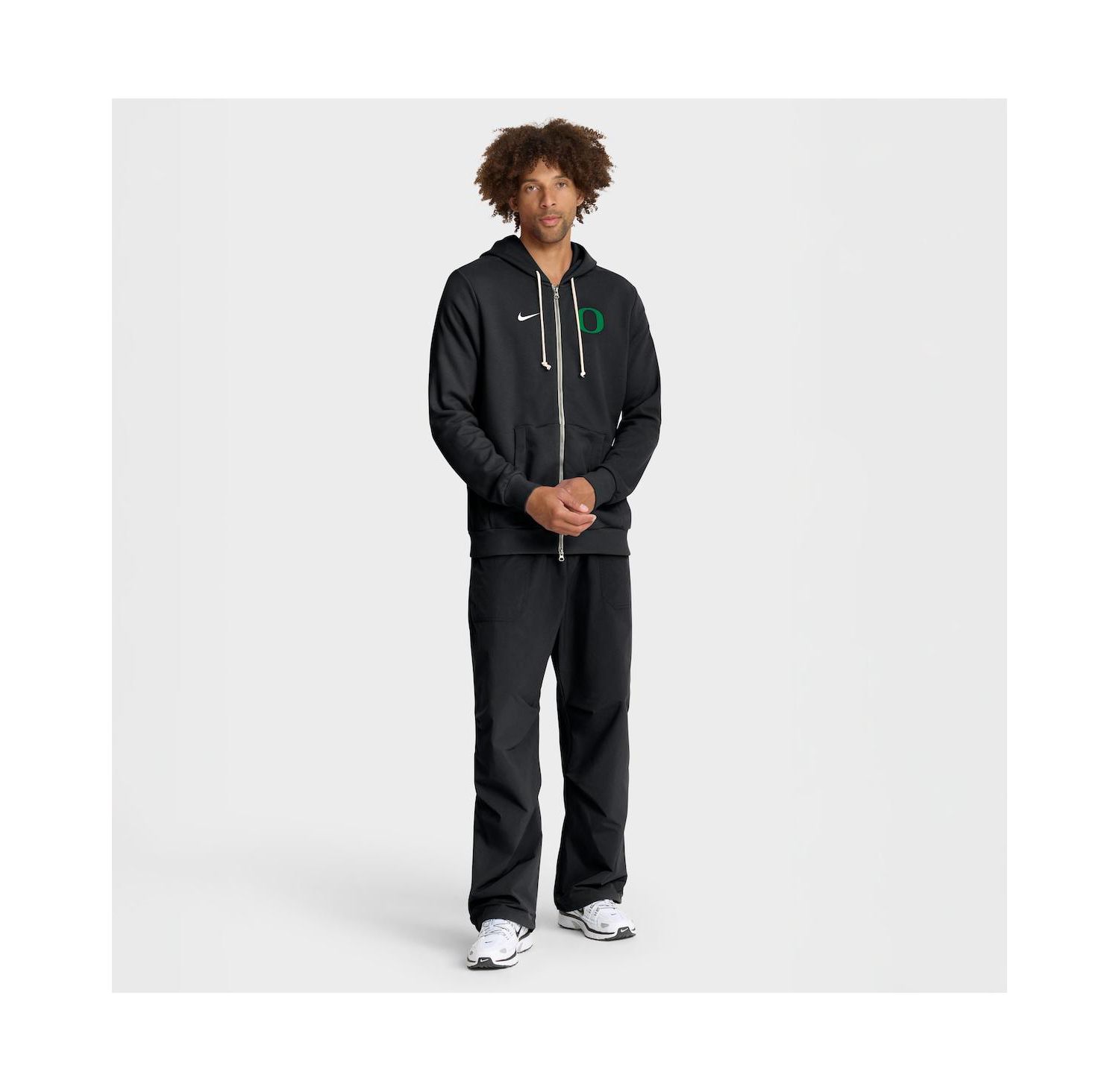 Men's Black Oregon Ducks 2025 Sideline Standard Issue Dri-FIT Full-Zip Hoodie