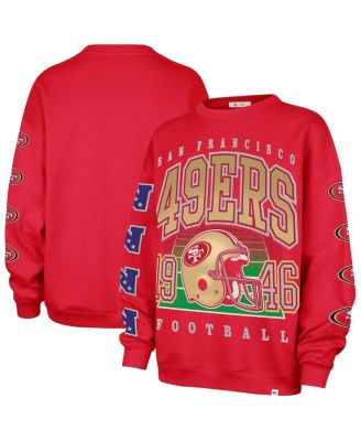 '47 Brand - Women's Scarlet San Francisco 49ers Go Big Oversized Pullover Sweatshirt