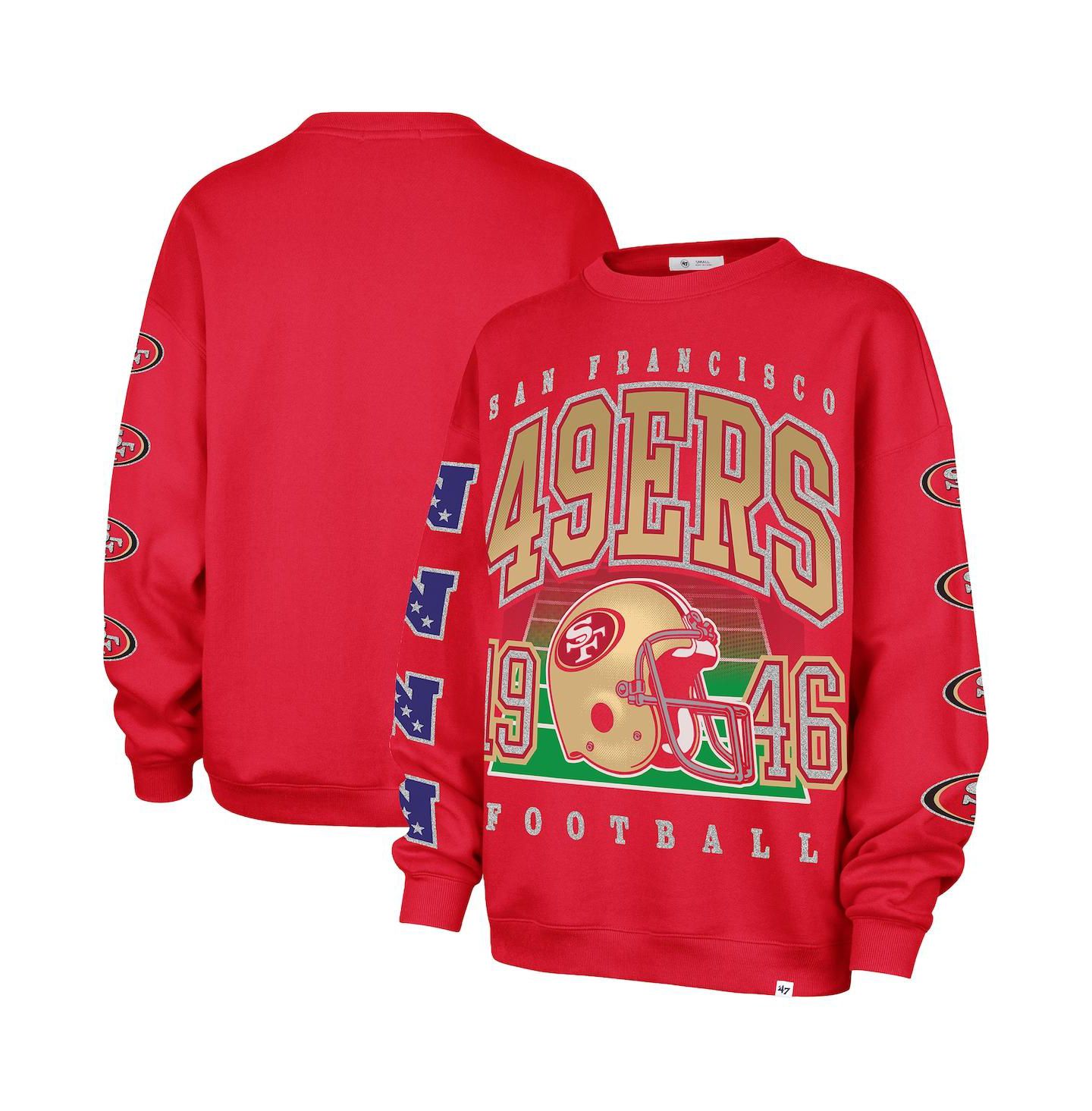 Женский свитшот '47 Brand Scarlet San Francisco 49ers Go Big Oversized Pullover — фото 1