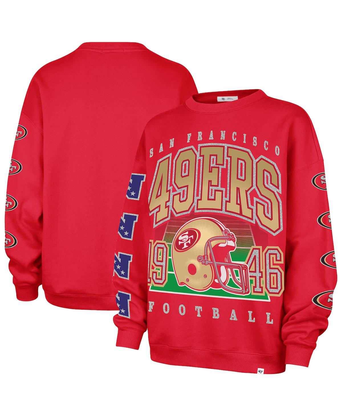 '47 Brand Women's Scarlet San Francisco 49ers Go Big Oversized Pullover Sweatshirt