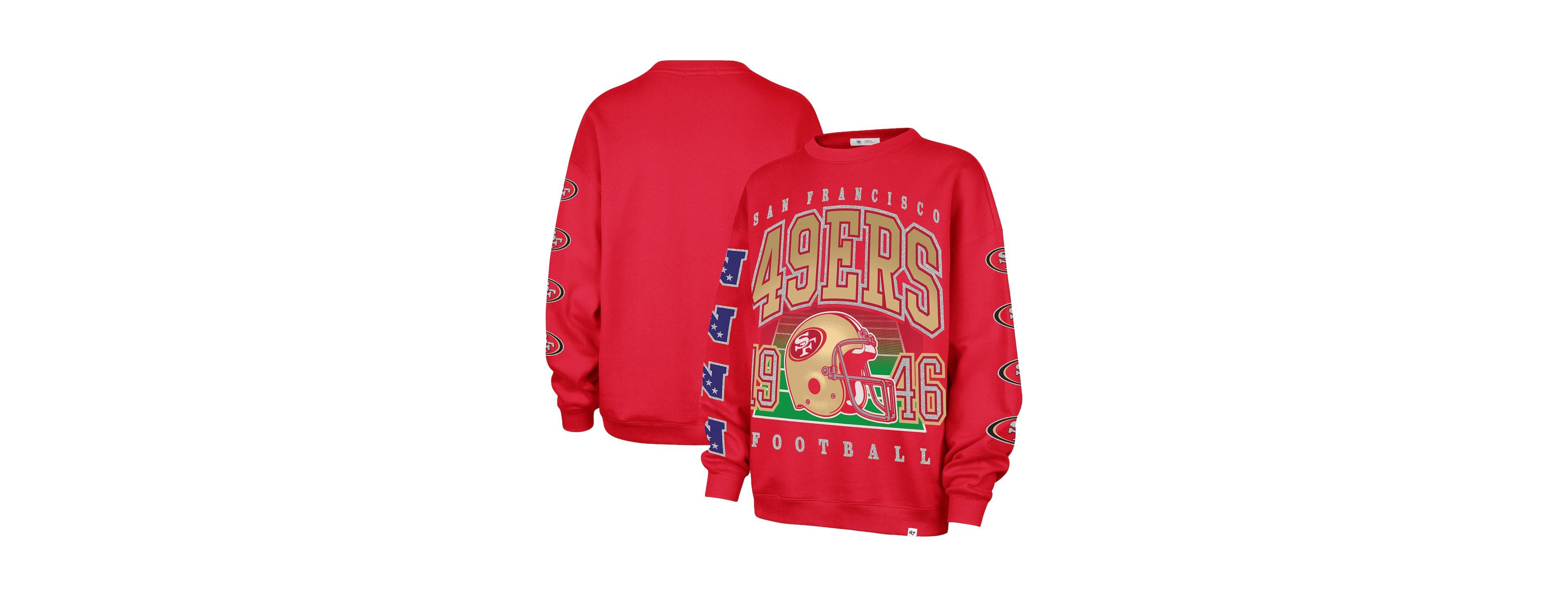 '47 Brand Women's Scarlet San Francisco 49ers Go Big Oversized Pullover Sweatshirt