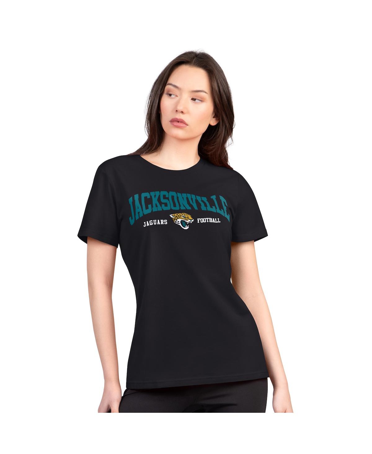 G-iii 4Her by Carl Banks Women's Black Jacksonville Jaguars Super-Slim Lightweight Winning Crew T-Shirt