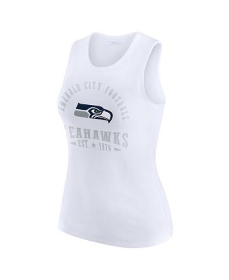 Women's White Seattle Seahawks Ribbed Graphic Tank Top