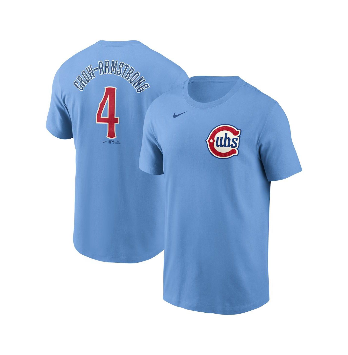 Мужская футболка Fanatics Nike Pete Crow-Armstrong Light Blue Chicago Cubs Fuse Name & Number — фото 1