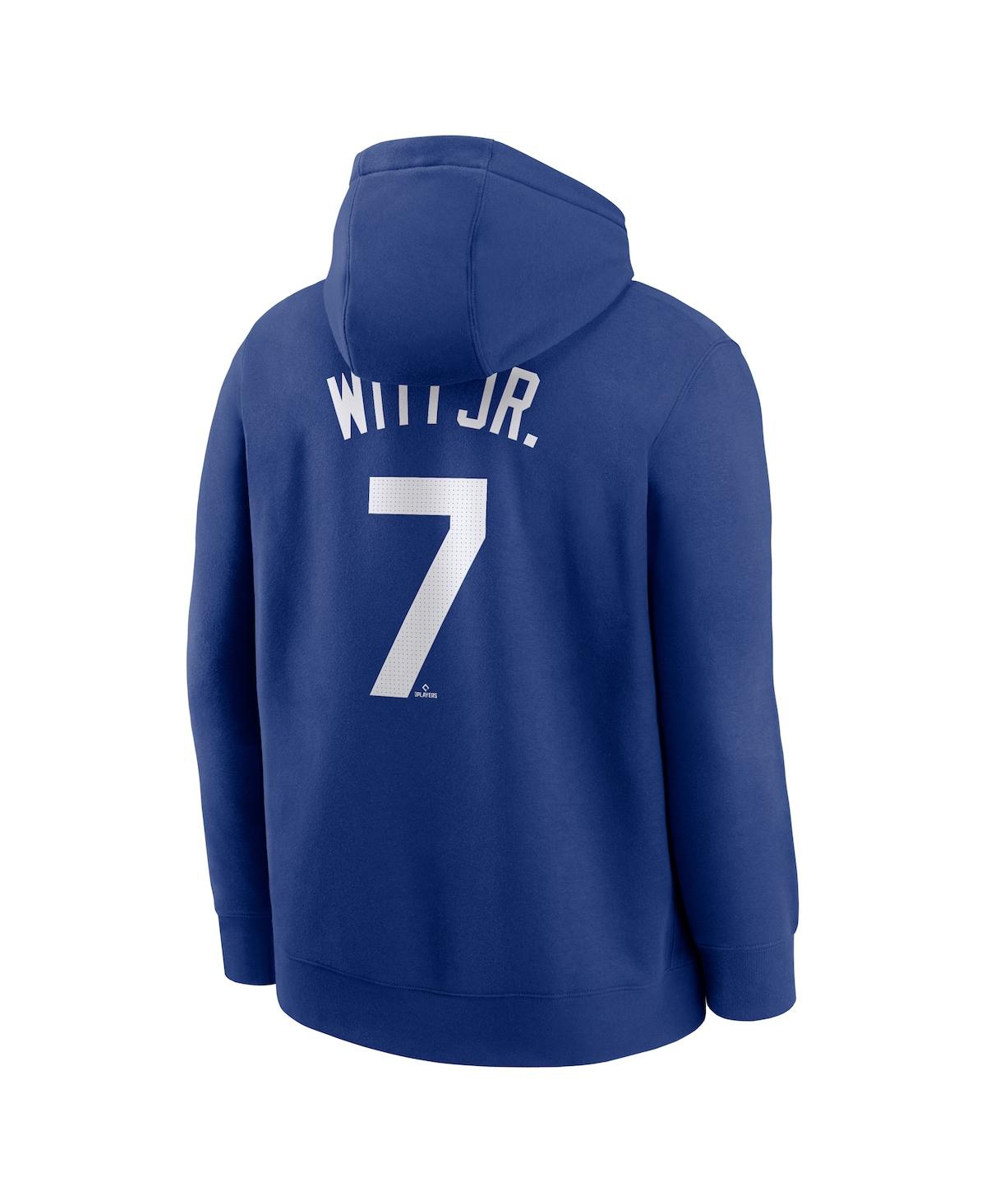 Nike Men's Bobby Witt Jr. Royal Kansas City Royals Player Name Number Club Fleece Pullover Hoodie In Blue