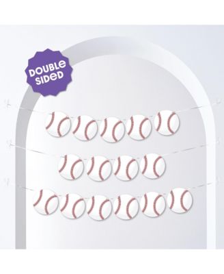 Baseball Garland Banner, 30 Feet of Cord, 15 Double-Sided Baseballs