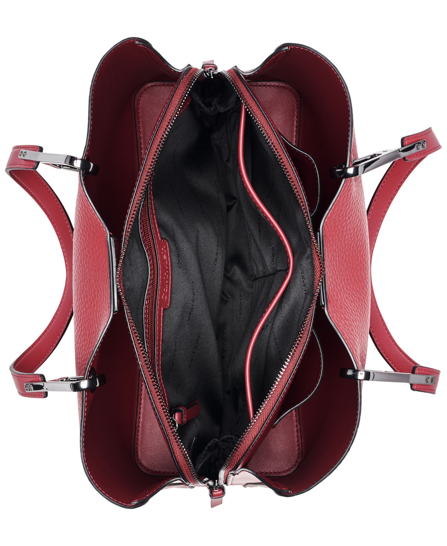 Сумка Calvin Klein Garnet Large Triple Compartment Tote Handbag, цвет: Клюквенный — фото 4