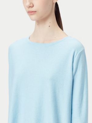 Women's Boatneck Cotton Silk Cashmere Blend Sweater