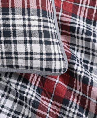 Collegiate Tartan Cotton Reversible 3-Pc. Quilt Set, King
