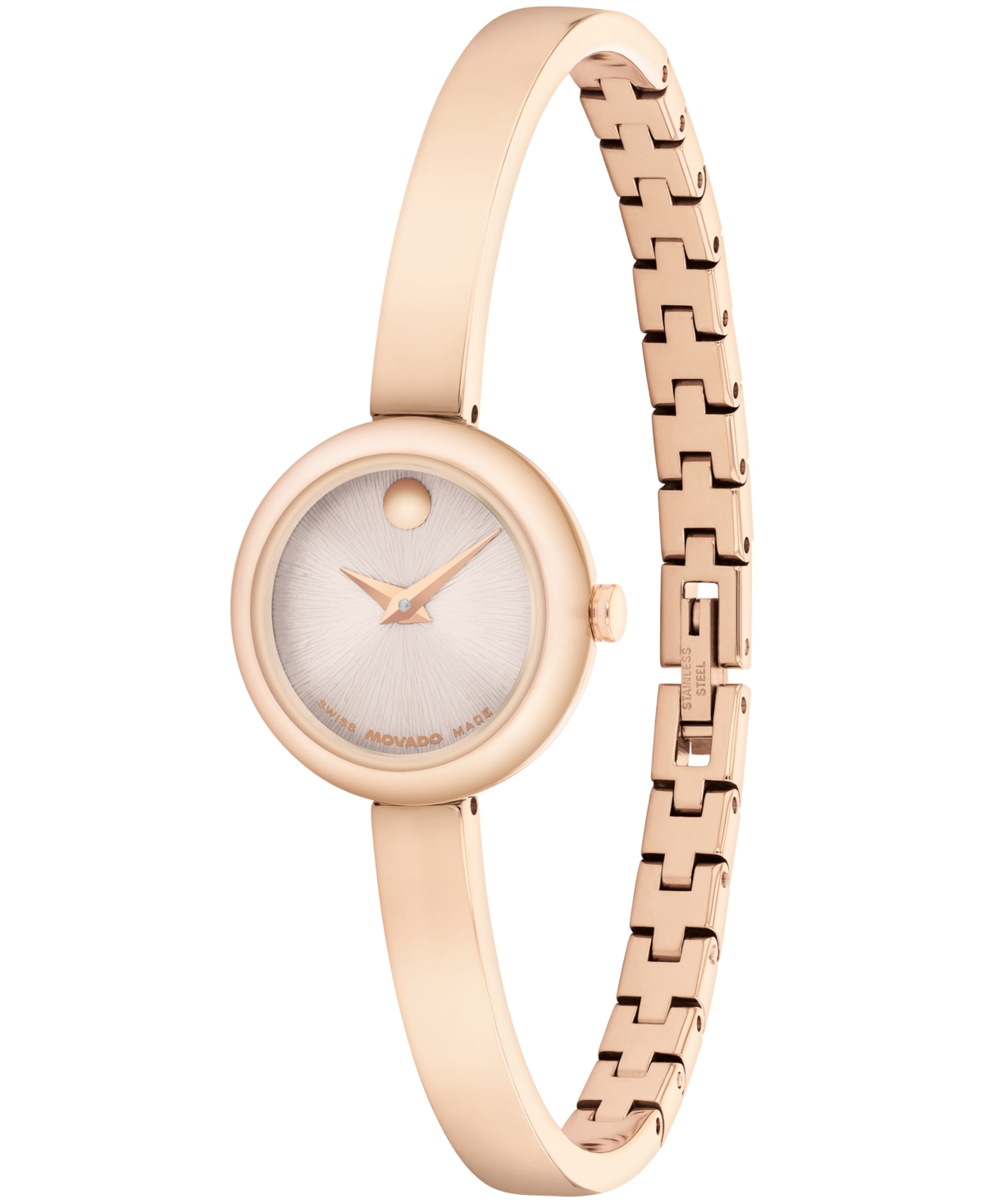 Movado Women's Museum Bangle Round Swiss Quartz Mid Rose Watch, 21.50mm In Gold