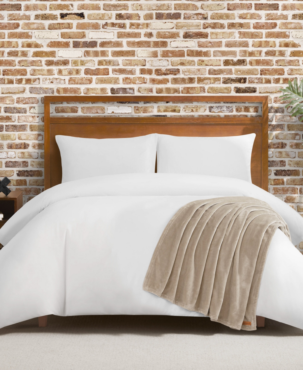 Lucky Brand Solid Plush Throw, 50" X 70" In Brown