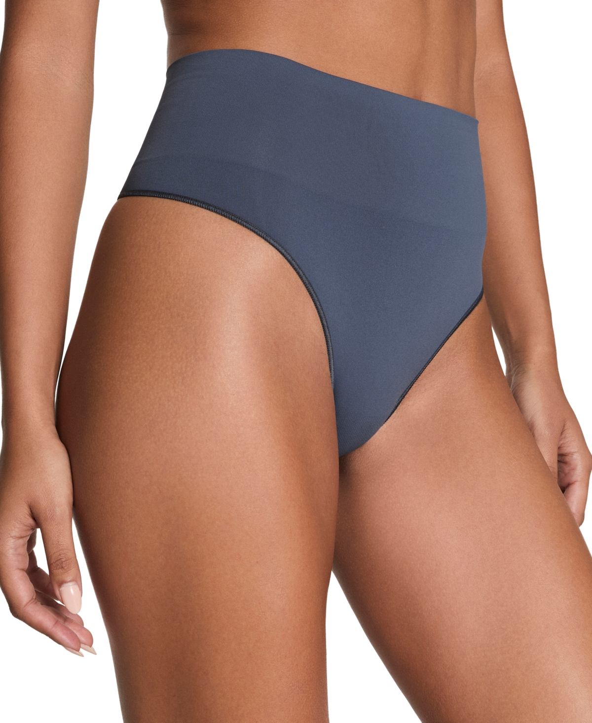 Spanx Women's Ecocare Shaping Thong Underwear 40048r In Blue