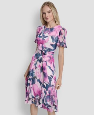 Women's Abstract-Print Midi Dress